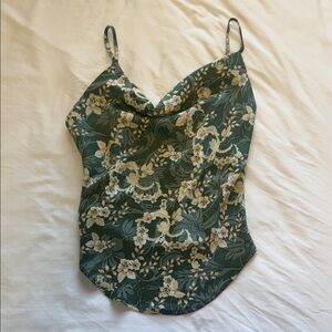Urban Outfitters - Floral Green Cami Top